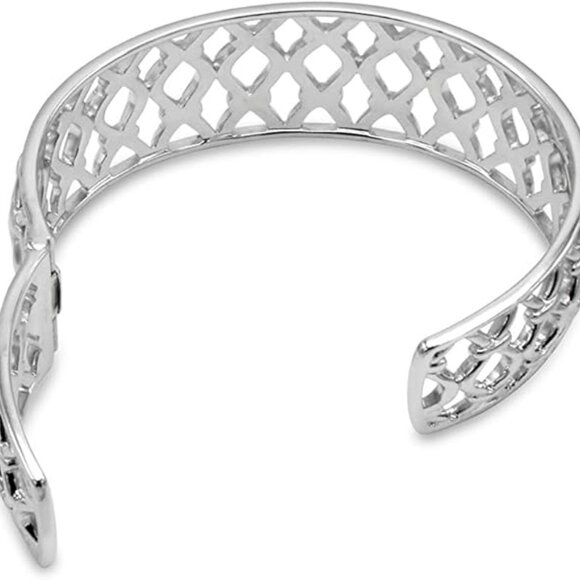 NWOT ARIVA LIVING IN FINE JEWELRY High Polish Sterling Silver Hinged Cuff - Picture 4 of 16
